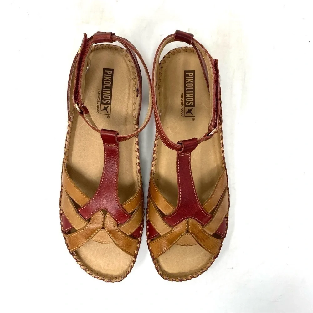 Pikolinos 655-0780C1 Puerto Vallarta Leather Sandals in Sandia